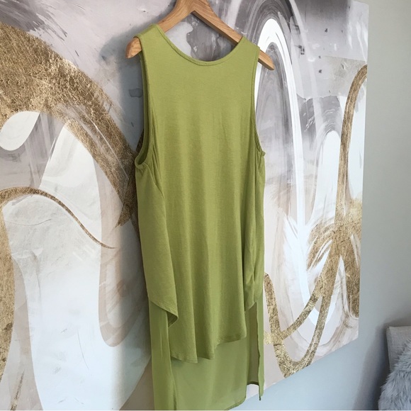 AUGUST SILK | Green High Low Sleeveless Top With Silky See-Through Back Size S - Picture 4 of 11
